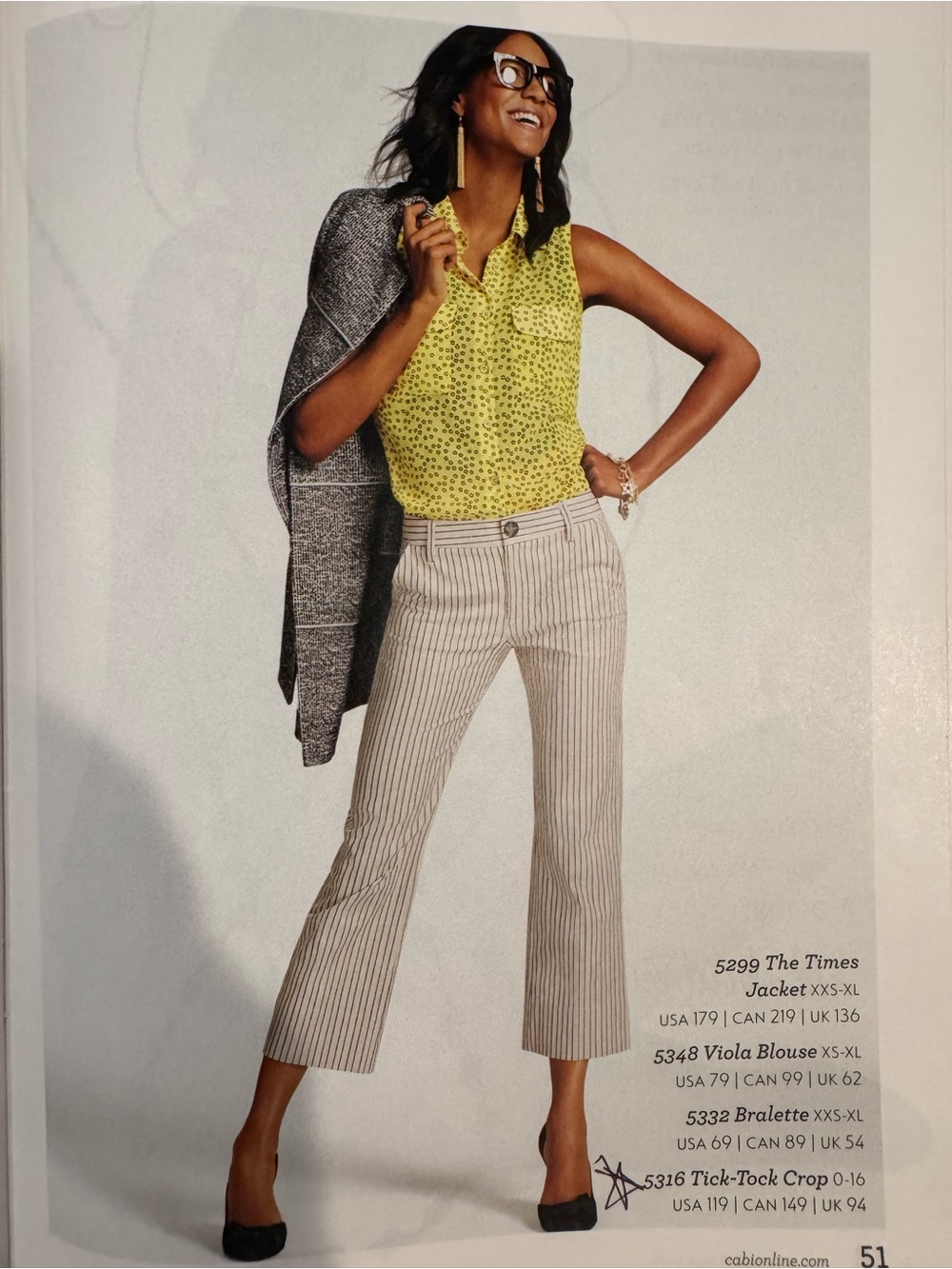 CAbi Tick Tock Crop. NWOT - Size 8 - 5316